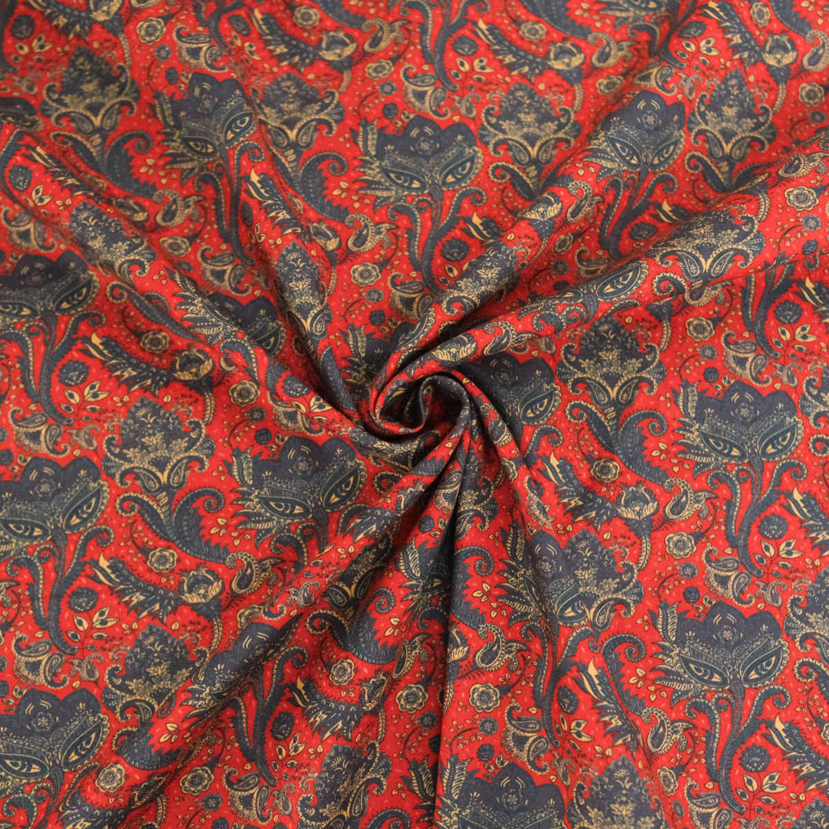 Popelina de algodón de inspiración india Jaipur Cachemira - Maison Klem